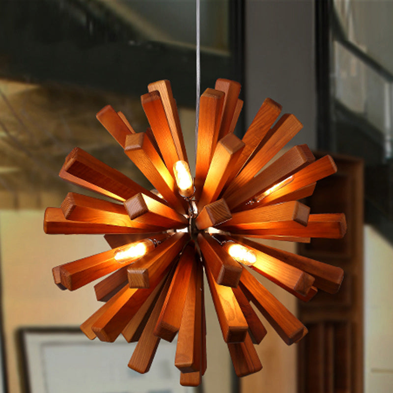 Wood Dandelion Ceiling Lighting Nordic Style Chandelier - Rebooters