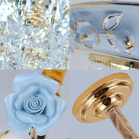 3-Tier Pendant Chandelier Modernism Crystal White Blue LED Light - Rebooters