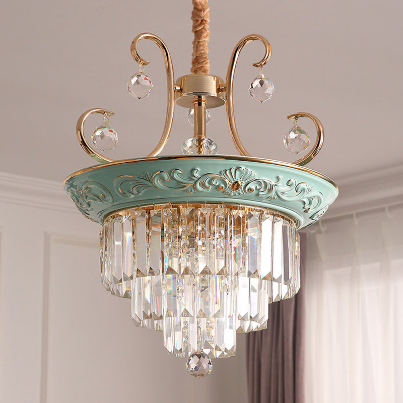 3 Bulbs Tiered Ceiling Chandelier Modernism Crystal Light - Rebooters