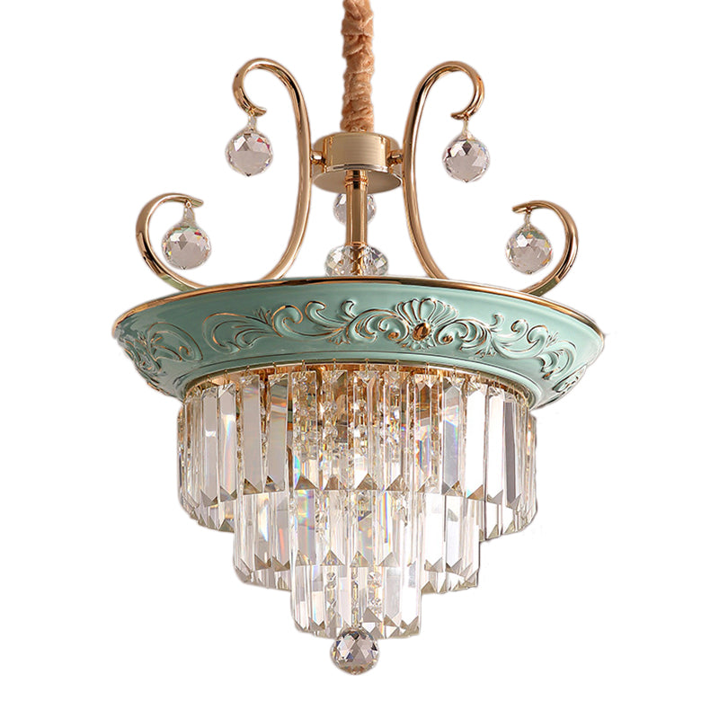 3 Bulbs Tiered Ceiling Chandelier Modernism Crystal Light - Rebooters