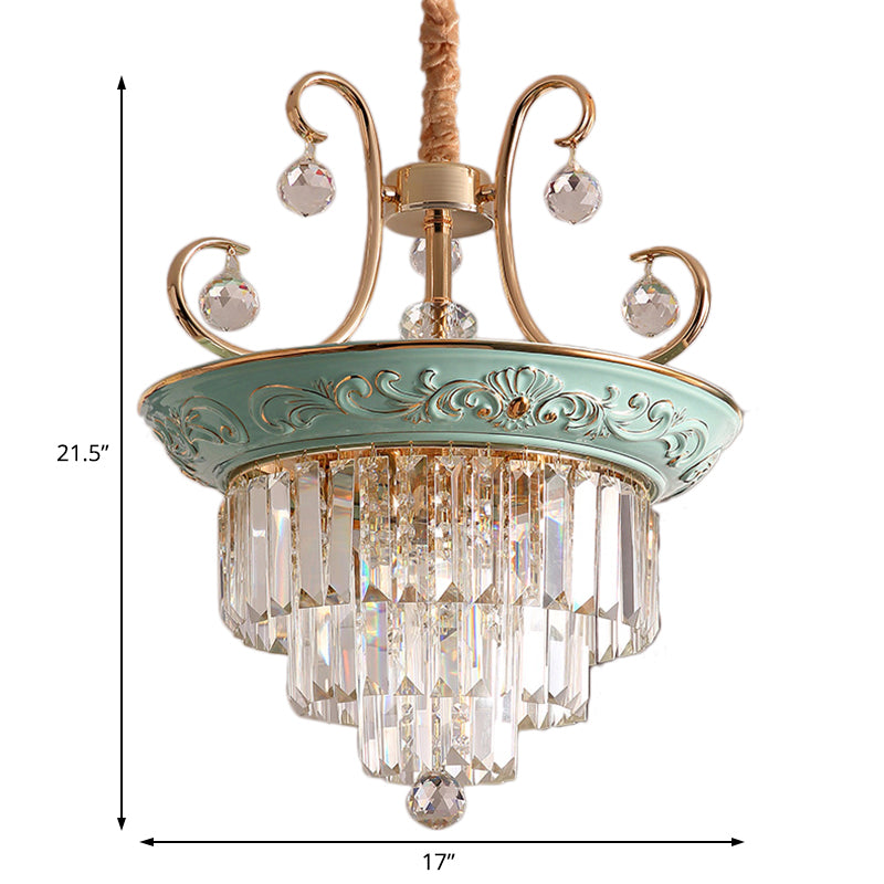 3 Bulbs Tiered Ceiling Chandelier Modernism Crystal Light - Rebooters