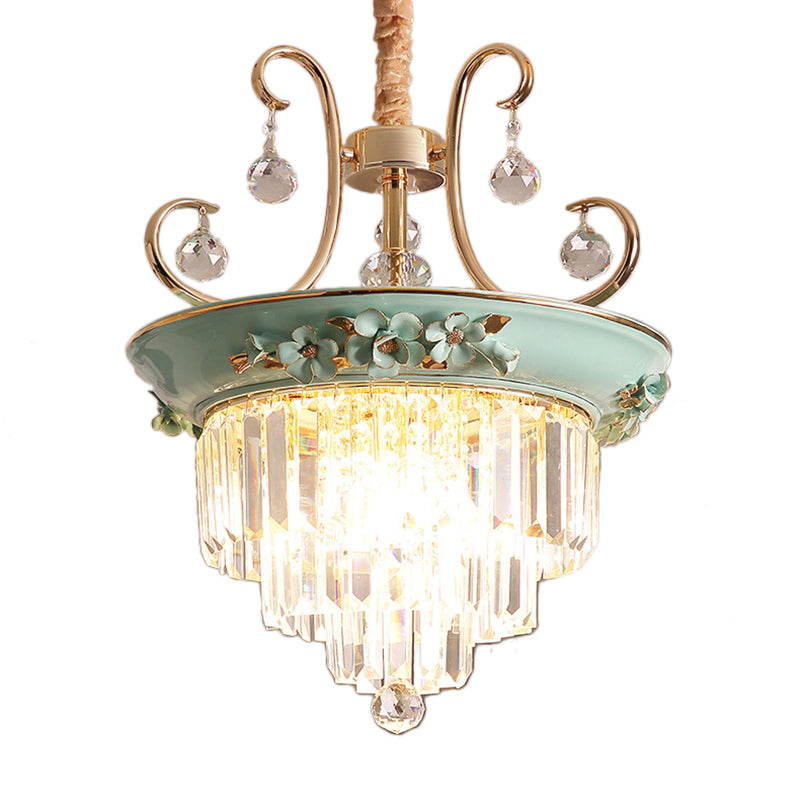 3 Bulbs Tiered Ceiling Chandelier Modernism Crystal Light - Rebooters