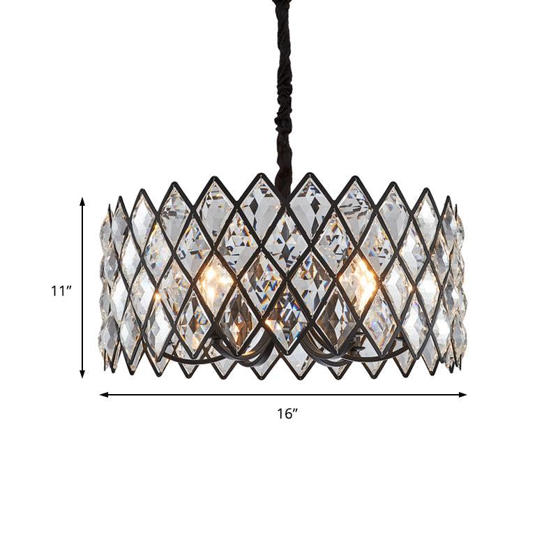 8 Light Living Room Ceiling Pendant Black Chandelier Light - Rebooters