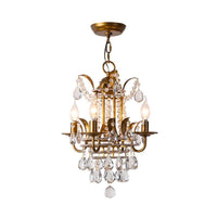 4 Lights Corridor Chandelier Light Modern Gold Lamp Crystal Drop - Rebooters