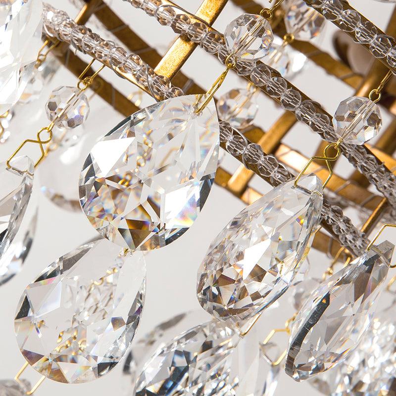 4 Lights Corridor Chandelier Light Modern Gold Lamp Crystal Drop - Rebooters