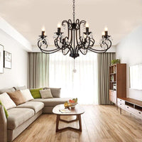 Bent Arm Frame Ceiling Light Vintage 6/8 Lights Black Suspension Light - Rebooters