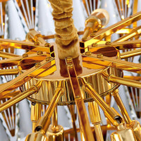 7 Tiers Chandelier Light Fixture Contemporary Crystal Block 10 Lights Gold - Rebooters