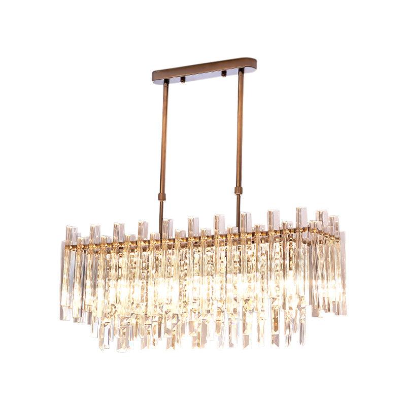 5 Lights Dining Room Chandelier Light Modern Chrome Hanging Light - Rebooters