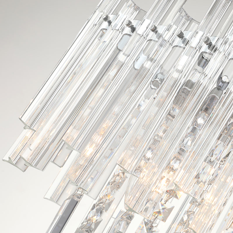5 Lights Dining Room Chandelier Light Modern Chrome Hanging Light - Rebooters
