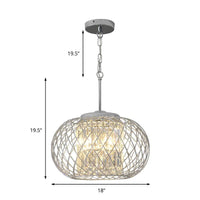 3 Lights Dining Room Chandelier Light Modern Chrome Hanging Light - Rebooters