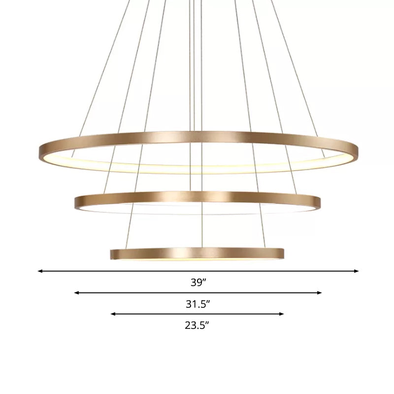 23.5"/31.5" Dia Gold Loop Chandelier Modern LED Ceiling Light - Rebooters