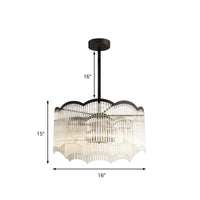 3 Lights Dining Room Chandelier Light Clear Blue Crystal Strand Hanging Light - Rebooters