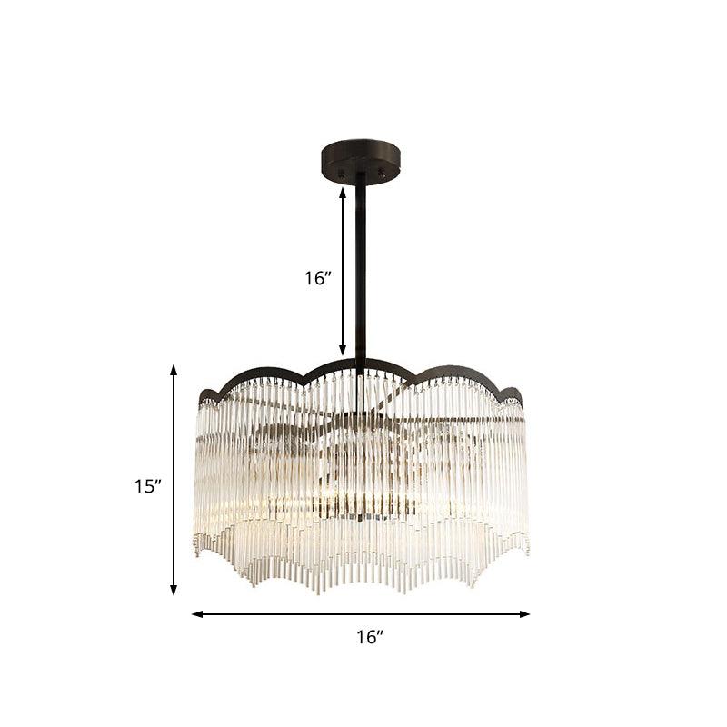 3 Lights Dining Room Chandelier Light Clear Blue Crystal Strand Hanging Light - Rebooters