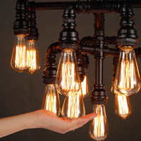 13 Heads Ceiling Lighting Rustic Water Pipe Iron Chandelier - Rebooters