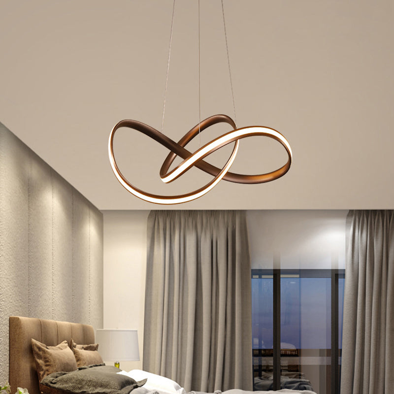 Twisting Living Room Chandelier Light Aluminum Simplicity LED Fixture - Rebooters