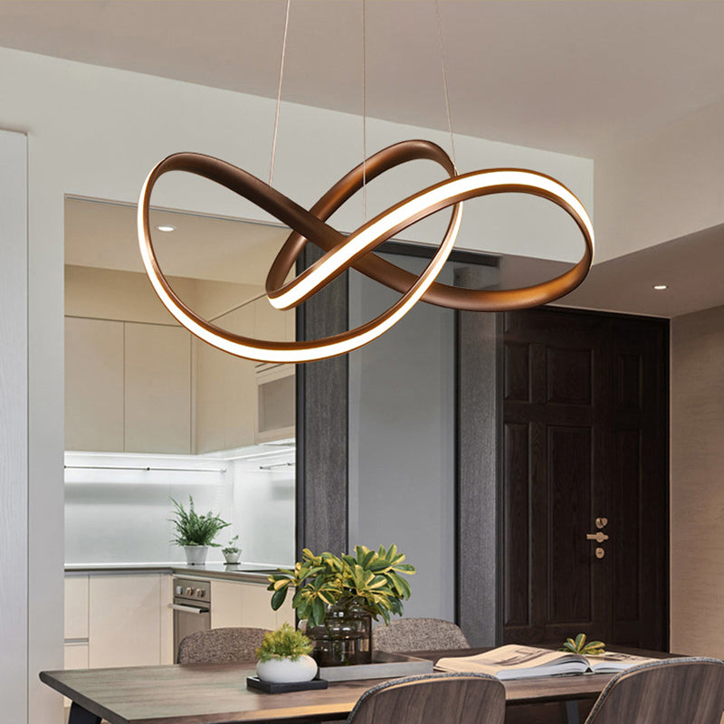 Twisting Living Room Chandelier Light Aluminum Simplicity LED Fixture - Rebooters