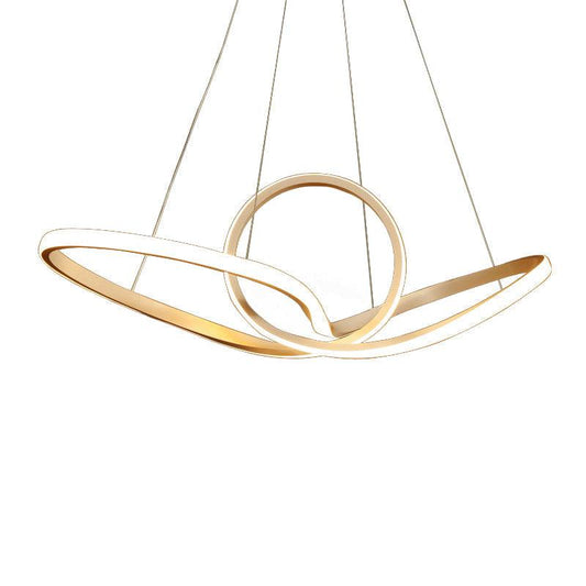 Acrylic Twist LED Suspension Light Nordic Style Gold Chandelier - Rebooters