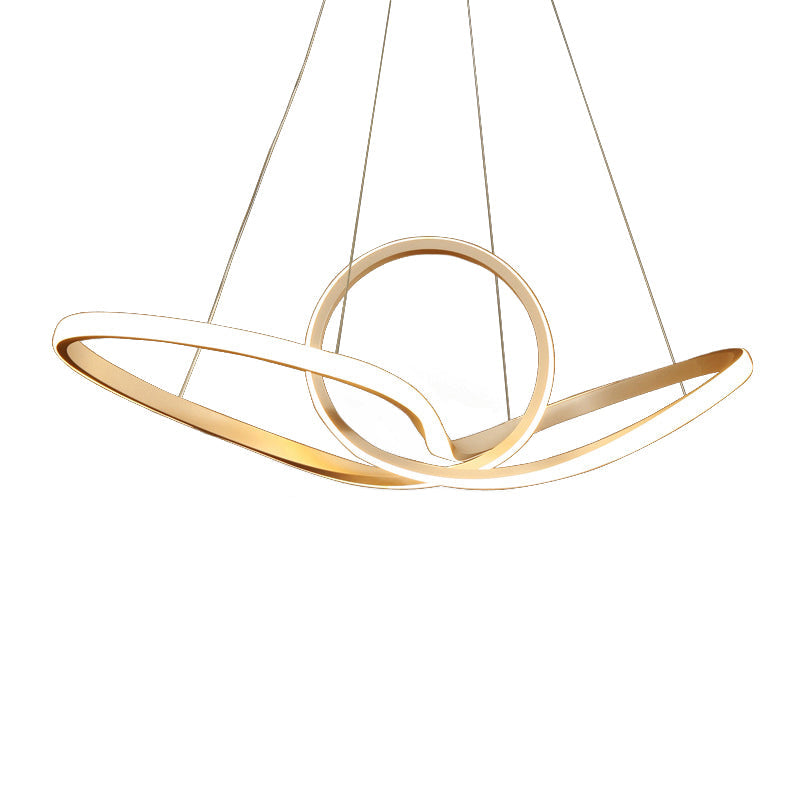 Acrylic Twist LED Suspension Light Nordic Style Gold Chandelier - Rebooters