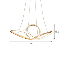 Acrylic Twist LED Suspension Light Nordic Style Gold Chandelier - Rebooters