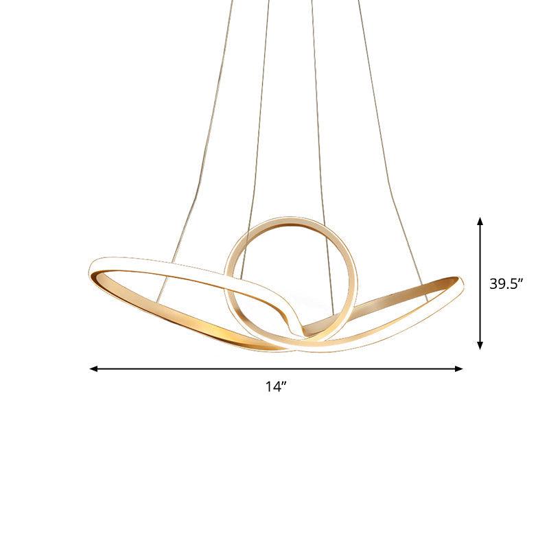 Acrylic Twist LED Suspension Light Nordic Style Gold Chandelier - Rebooters