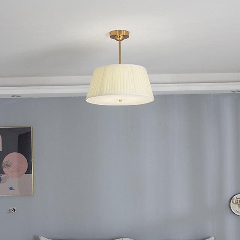 Single Semi Flush Traditional Tapered Pleated Ceiling Light - Rebooters