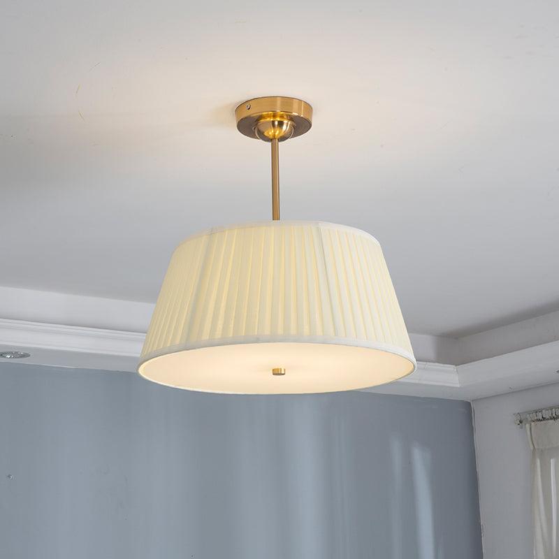 Single Semi Flush Traditional Tapered Pleated Ceiling Light - Rebooters