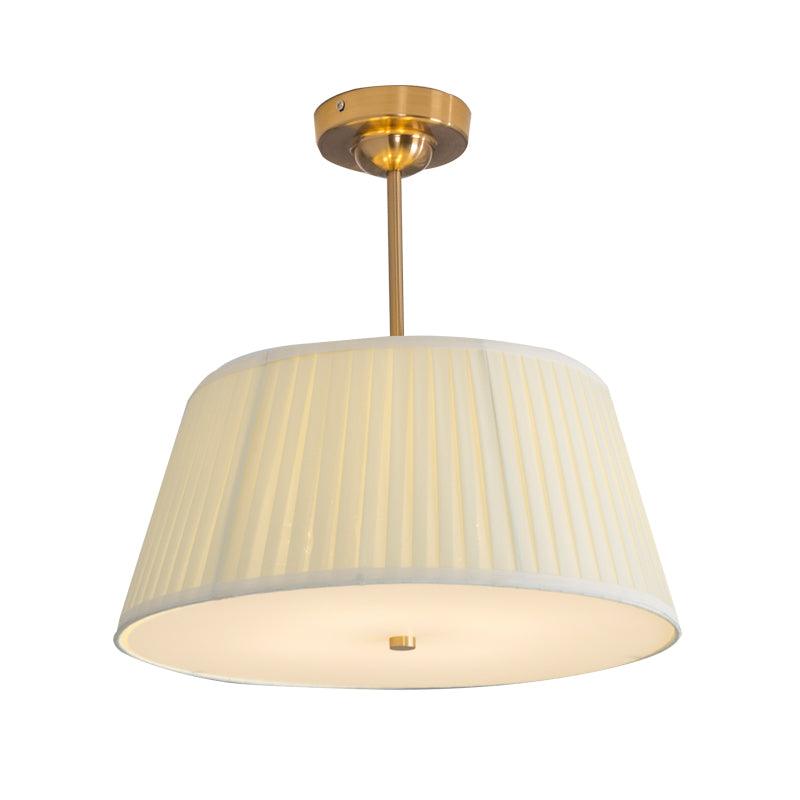 Single Semi Flush Traditional Tapered Pleated Ceiling Light - Rebooters