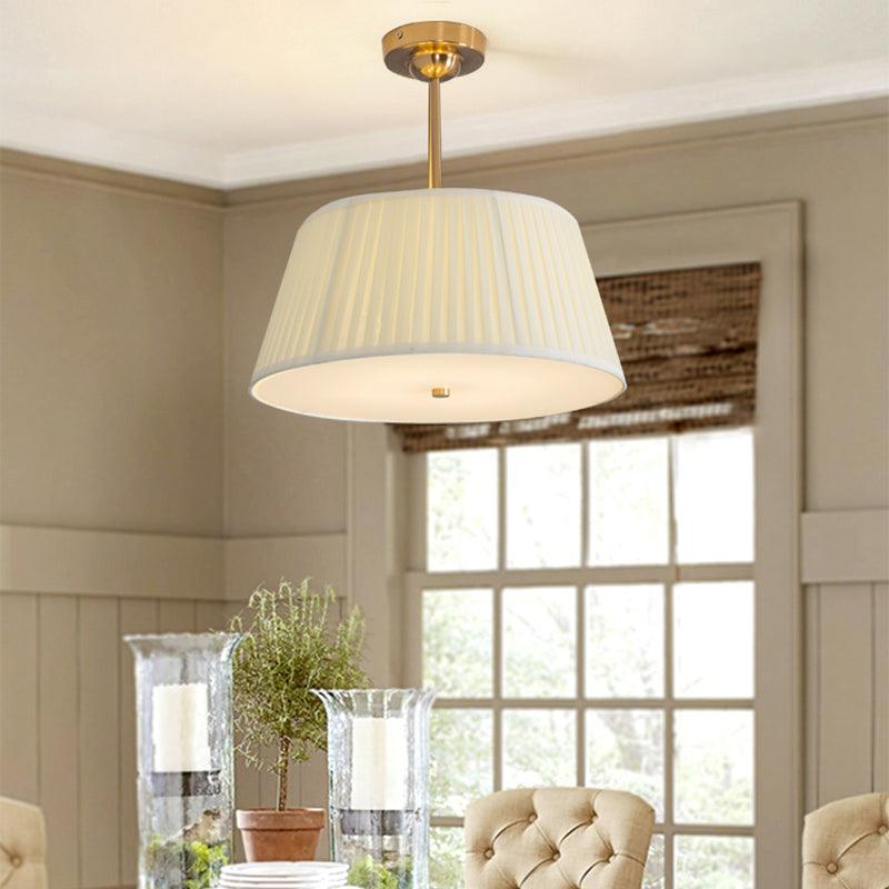 Single Semi Flush Traditional Tapered Pleated Ceiling Light - Rebooters