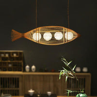 Bamboo Fish Shaped Ceiling Lighting South-east Asia Chandelier - Rebooters