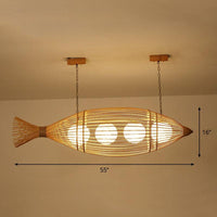 Bamboo Fish Shaped Ceiling Lighting South-east Asia Chandelier - Rebooters