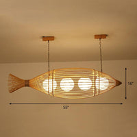 Bamboo Fish Shaped Ceiling Lighting South-east Asia Chandelier - Rebooters