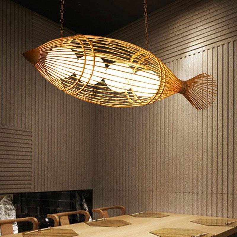 Bamboo Fish Shaped Ceiling Lighting South-east Asia Chandelier - Rebooters