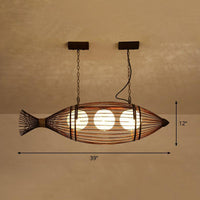 Bamboo Fish Shaped Ceiling Lighting South-east Asia Chandelier - Rebooters