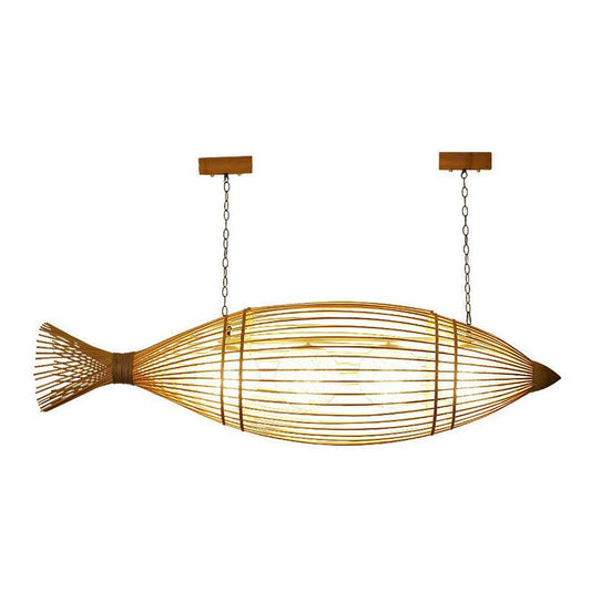 Bamboo Fish Shaped Ceiling Lighting South-east Asia Chandelier - Rebooters