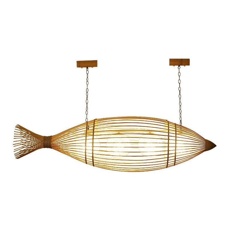 Bamboo Fish Shaped Ceiling Lighting South-east Asia Chandelier - Rebooters