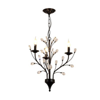 3/6/9 Lights Dining Room Chandelier Lamp Modern Black Iron Crystal - Rebooters