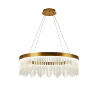 16"/23.5"/31.5" Dia Simple Ring Crystal Icicles Chandelier Gold - Rebooters