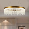 16"/23.5"/31.5" Dia Simple Ring Crystal Icicles Chandelier Gold - Rebooters