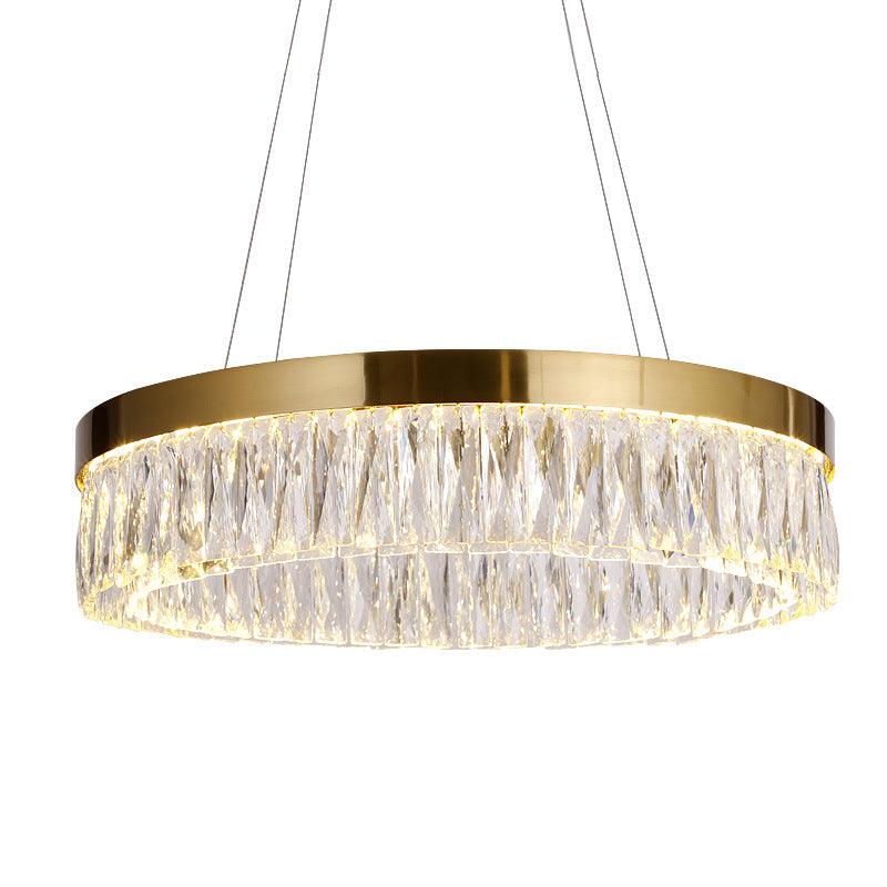 23.5"/31.5" Dia Simple Ring Ribbed Crystal Pendant Chandelier - Rebooters