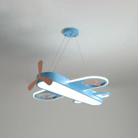 Airplane Shape Child Room Chandelier Lamp Acrylic Contemporary LED Hanging Lighting - Rebooters