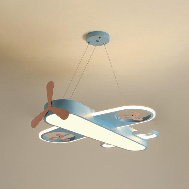 Airplane Shape Child Room Chandelier Lamp Acrylic Contemporary LED Hanging Lighting - Rebooters