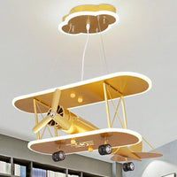 Airplane Acrylic LED Ceiling Lighting Childrens Yellow Chandelier - Rebooters