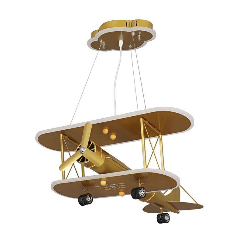 Airplane Acrylic LED Ceiling Lighting Childrens Yellow Chandelier - Rebooters