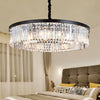 16"/23.5"/31.5" Dia Round Crystal Chandelier Black Flush Mount Light - Rebooters