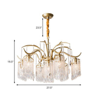 Beaded Crystal Chandelier Contemporary 3/7 Lights Brass Pendant - Rebooters
