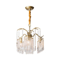 Beaded Crystal Chandelier Contemporary 3/7 Lights Brass Pendant - Rebooters
