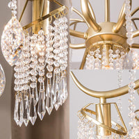 Beaded Crystal Chandelier Contemporary 3/7 Lights Brass Pendant - Rebooters
