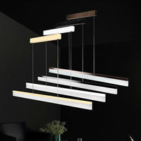 Acrylic Rectangular Linear Chandelier Pendant Light White Light - Rebooters