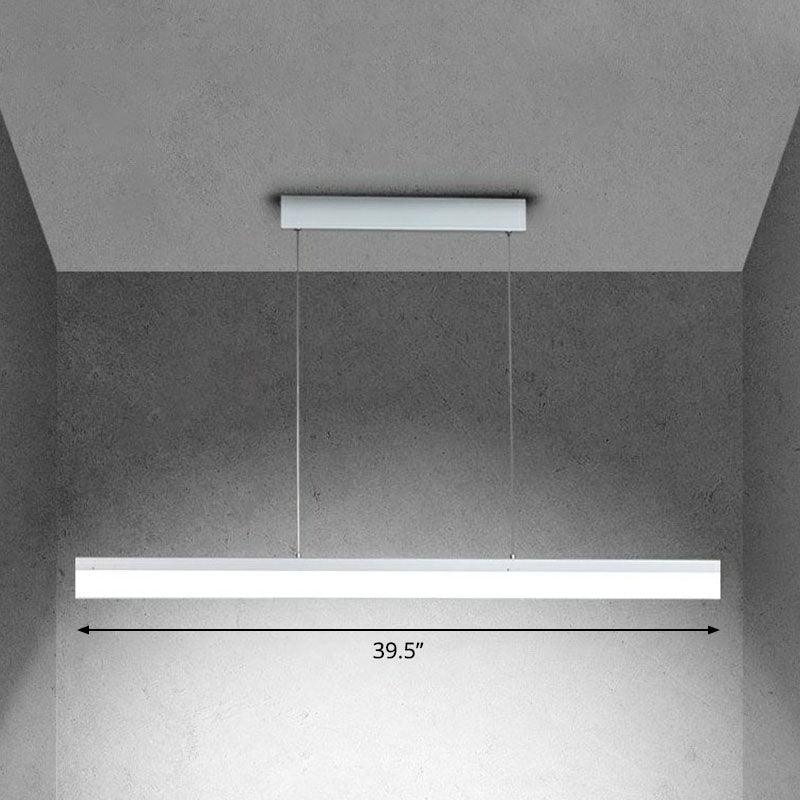 Acrylic Rectangular Linear Chandelier Pendant Light White Light - Rebooters