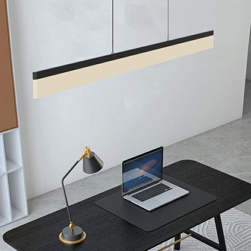 Acrylic Rectangular Linear Chandelier Pendant Light White Light - Rebooters